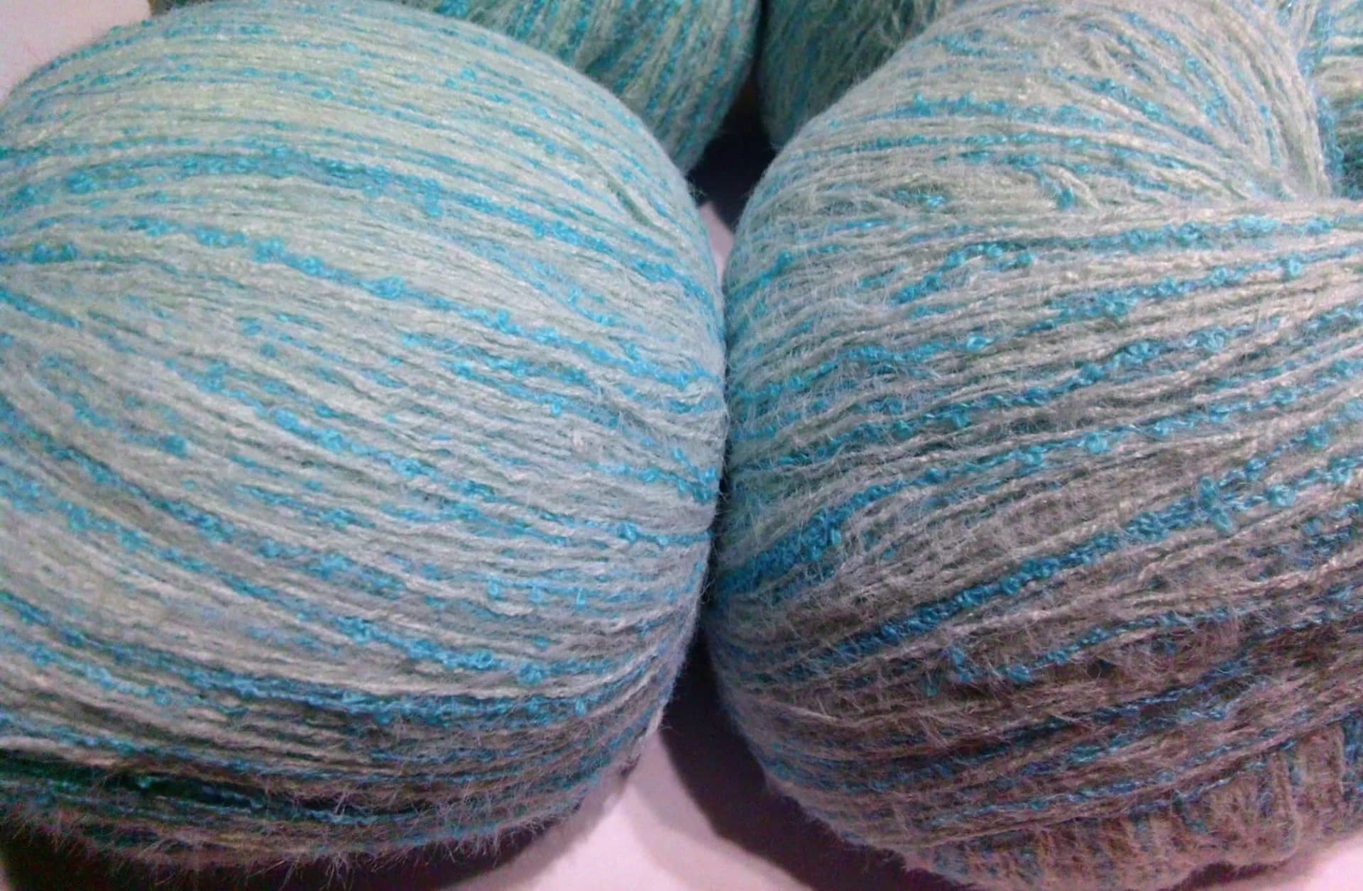 MOHAIR / ALPACA - fir subtire - ALB/TURCOAZ
