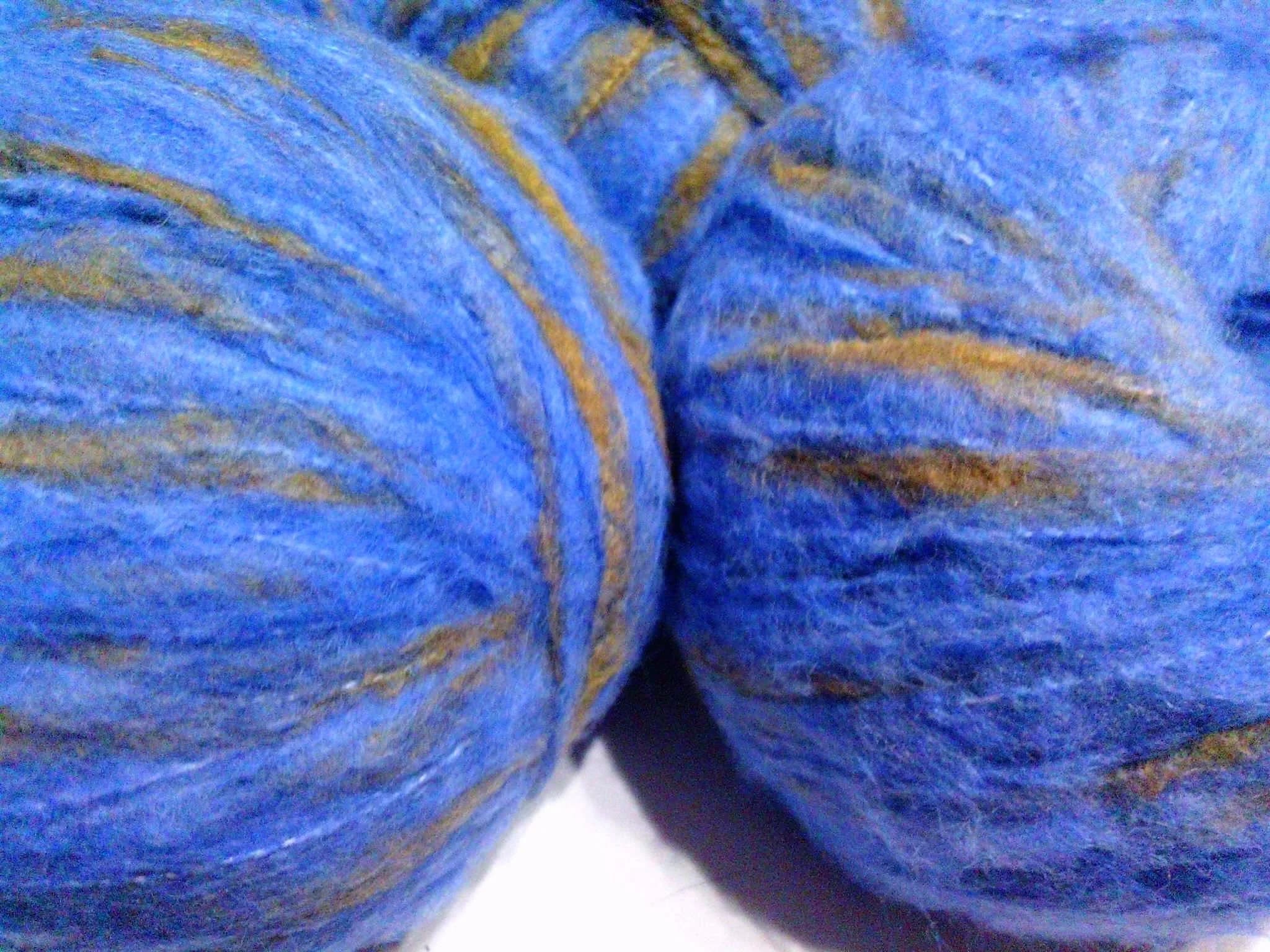 MOHAIR / ALPACA - fir gros - ALBASTRU/MUSTAR