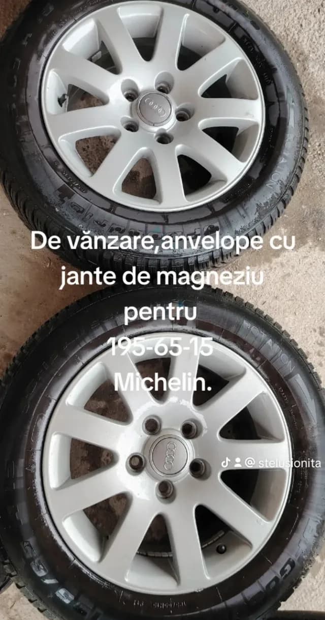 de vînzare set de 4 jante din aliaj cu cauciucuri miselin. 195-65-15..