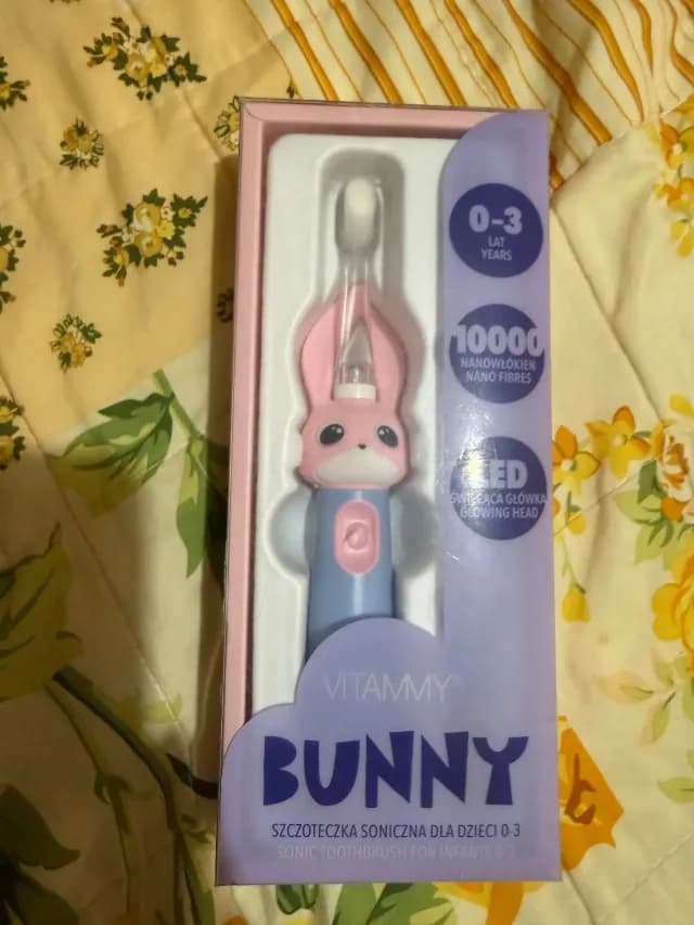 Periuta de dinti electrica Vitammy Bunny, pentru copii 0-3 ani, roz/ albastru