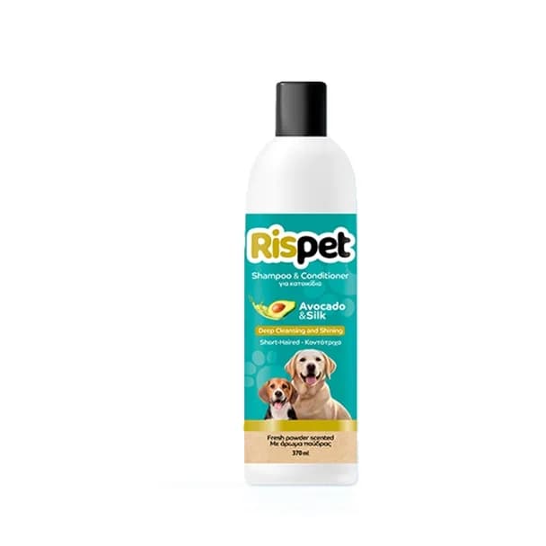 Șampon + balsam cu ulei de Avocado și proteine de mătase pentru animale de companie cu păr scurt – 370ml