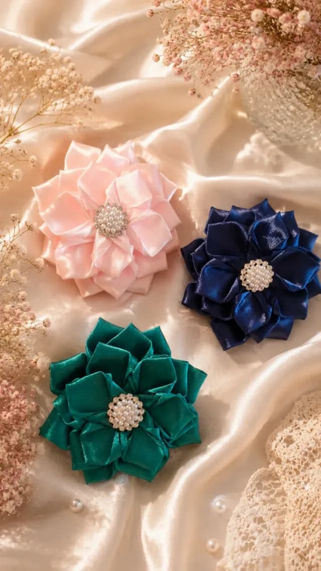 Clamite de par, material satin