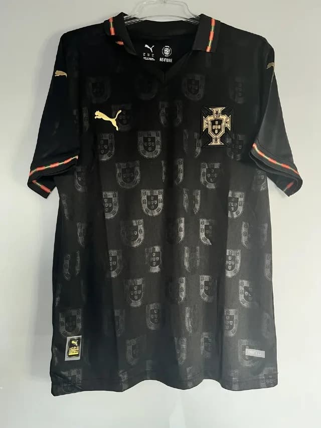 Tricou fotbal Portugalia negru