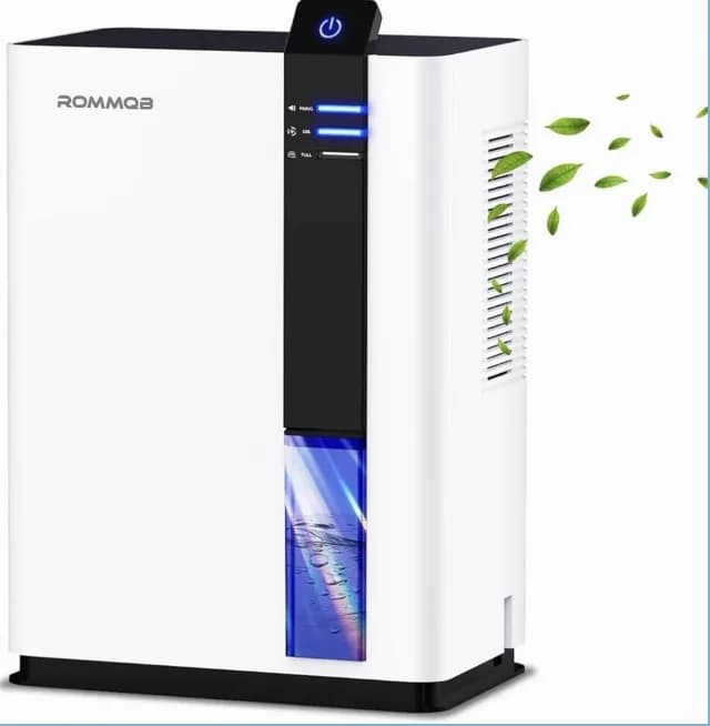 ROMMQB Dezumidificator Smart 3L – Oprire Automată & Lumină LED de Noapte