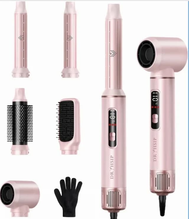 Dryhsip 5-în-1 Air Styler & Uscător de Păr – Pearl Pink