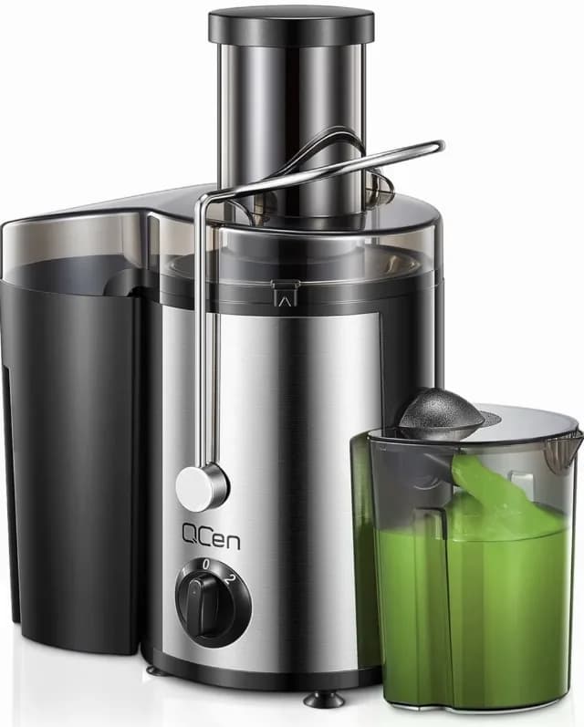 QCen Storcător de Fructe Centrifugal 500W – 2 Viteze & Tub de Alimentare Extra-Larg