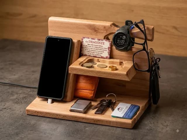 Organizator din lemn masiv de fag (Handmade / Premium Studio)