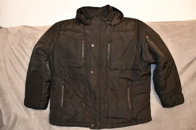 Scurta barbateasca de iarna marime 62-64 culoare neagra gluga detasabila