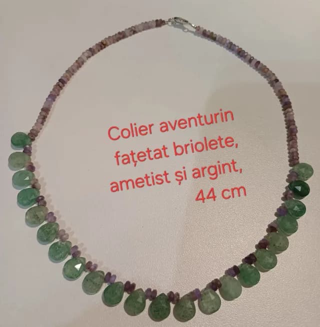 Colier superb, citrin, ametist și argint
