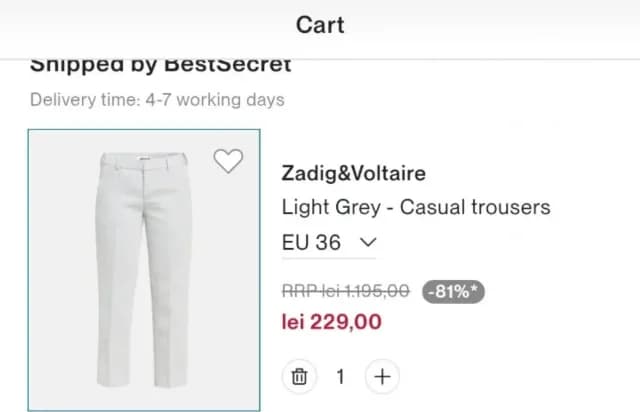 Pantalon stare impecabila,purtați o data ,Nr 36 ,casual, elegant și de efect!