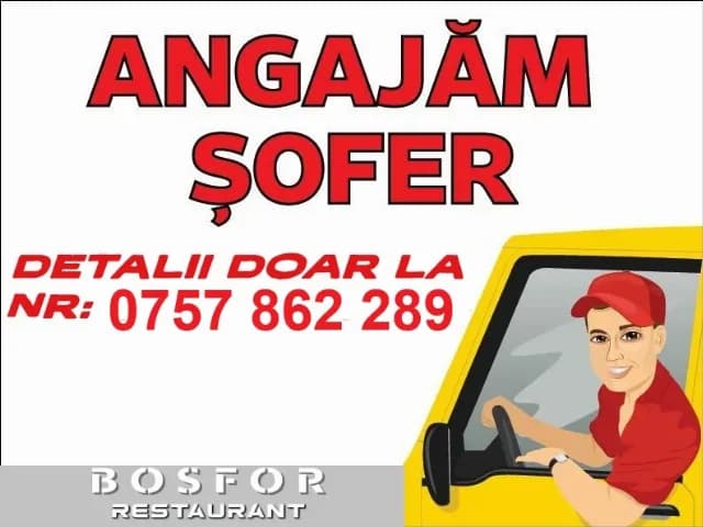 Angajam sofer pentru delivery restaurant