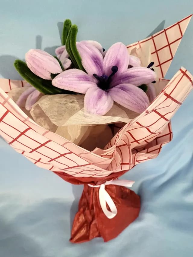 Buchet handmade sârmă plușată