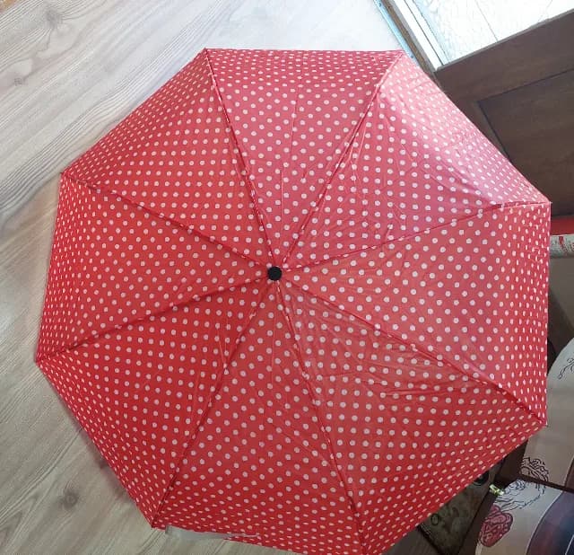 Umbrelă  cu buline.
