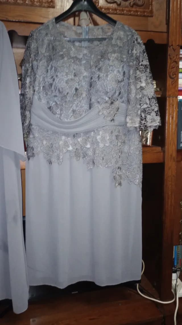 SET OCAZIE ELEGANT Dantela si voal gri