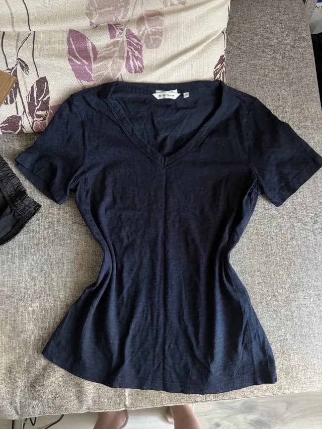 Tricou damă TOM TAILOR bleumarin, bumbac organic, mărimea S