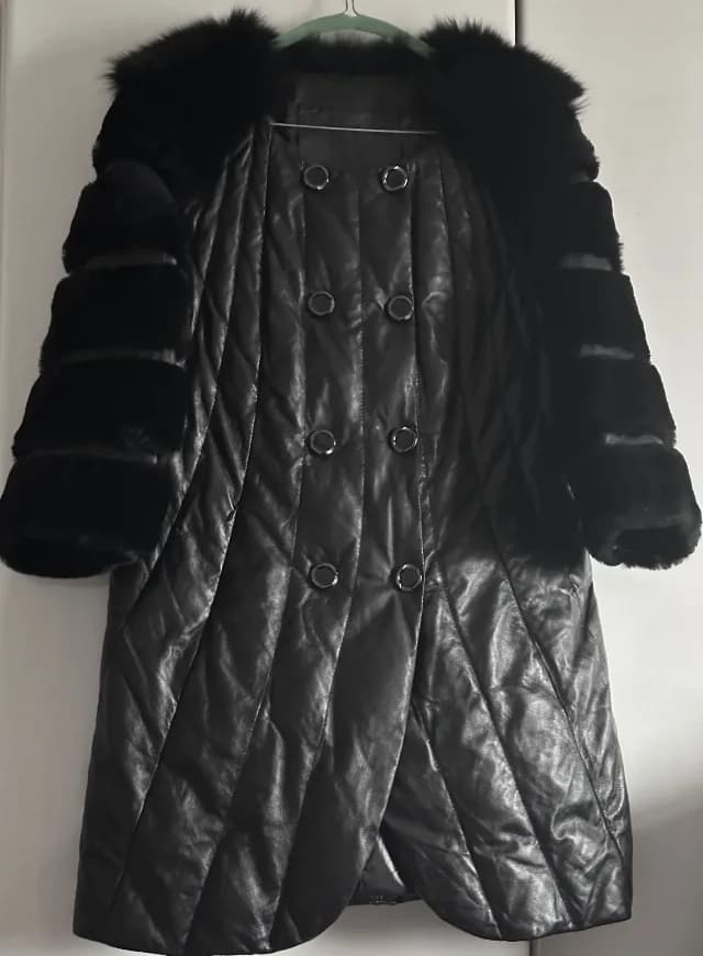 Haină din piele și blană naturală măsura S